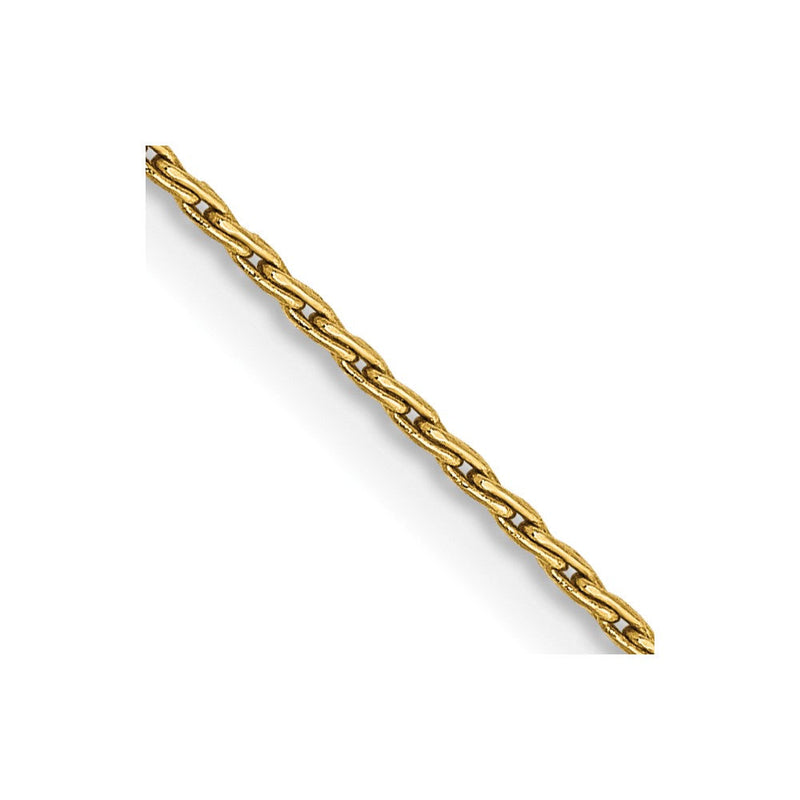 14K Gelbgold 1mm Rund Parisian Weizen mit Karabinerverschluss Halskette