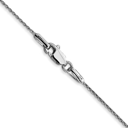 14K Weißgold.7mm Rund Parisian Weizen mit Karabinerverschluss Halskette