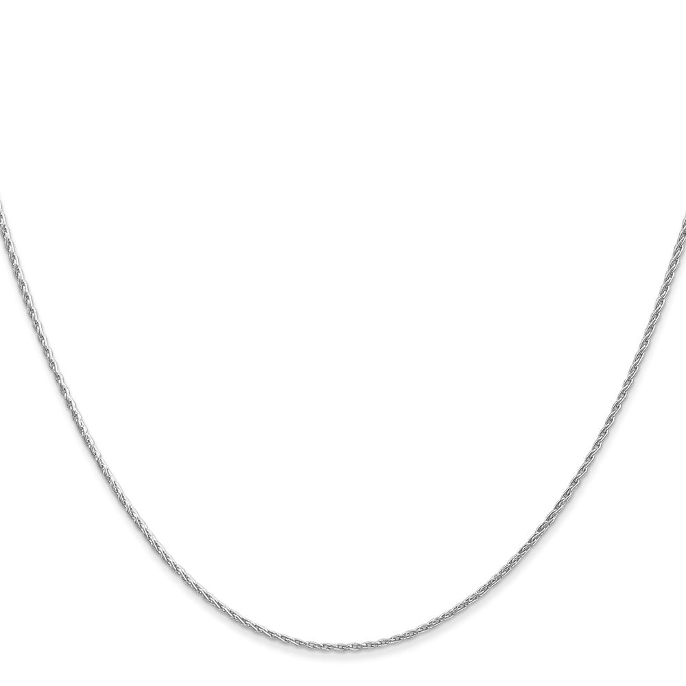 14K Weißgold 1mm Rund Parisian Weizen mit Karabinerverschluss Halskette
