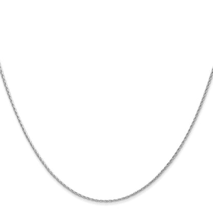 14K Weißgold 1mm Rund Parisian Weizen mit Karabinerverschluss Halskette