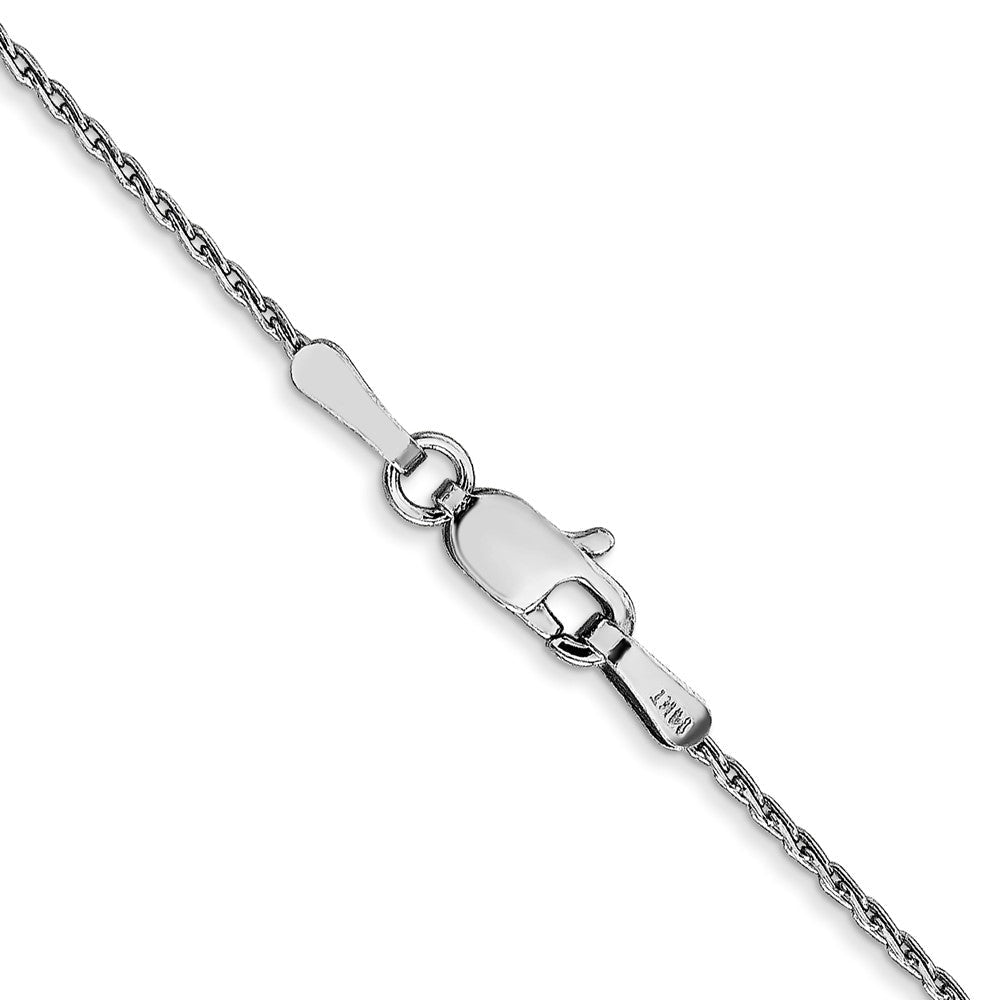 14K Weißgold 1mm Rund Parisian Weizen mit Karabinerverschluss Halskette