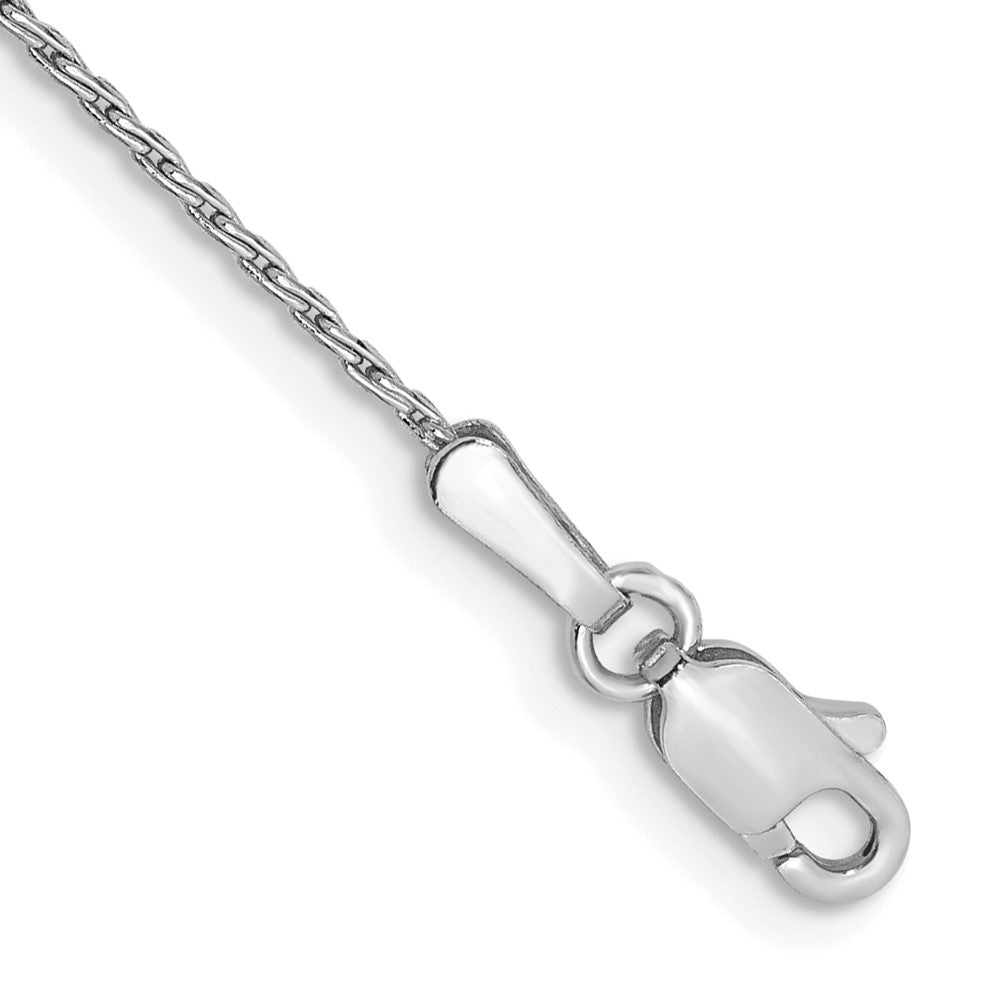 14K Weißgold 1mm Rund Parisian Weizen mit Karabinerverschluss Gliederarmband