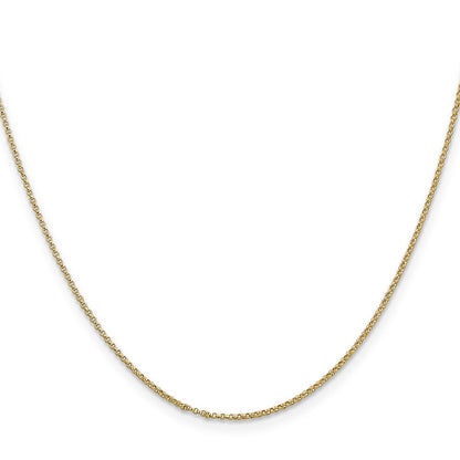 14K Gelbgold 1.15mm Erbs mit Karabinerverschluss Anhänger Halskette