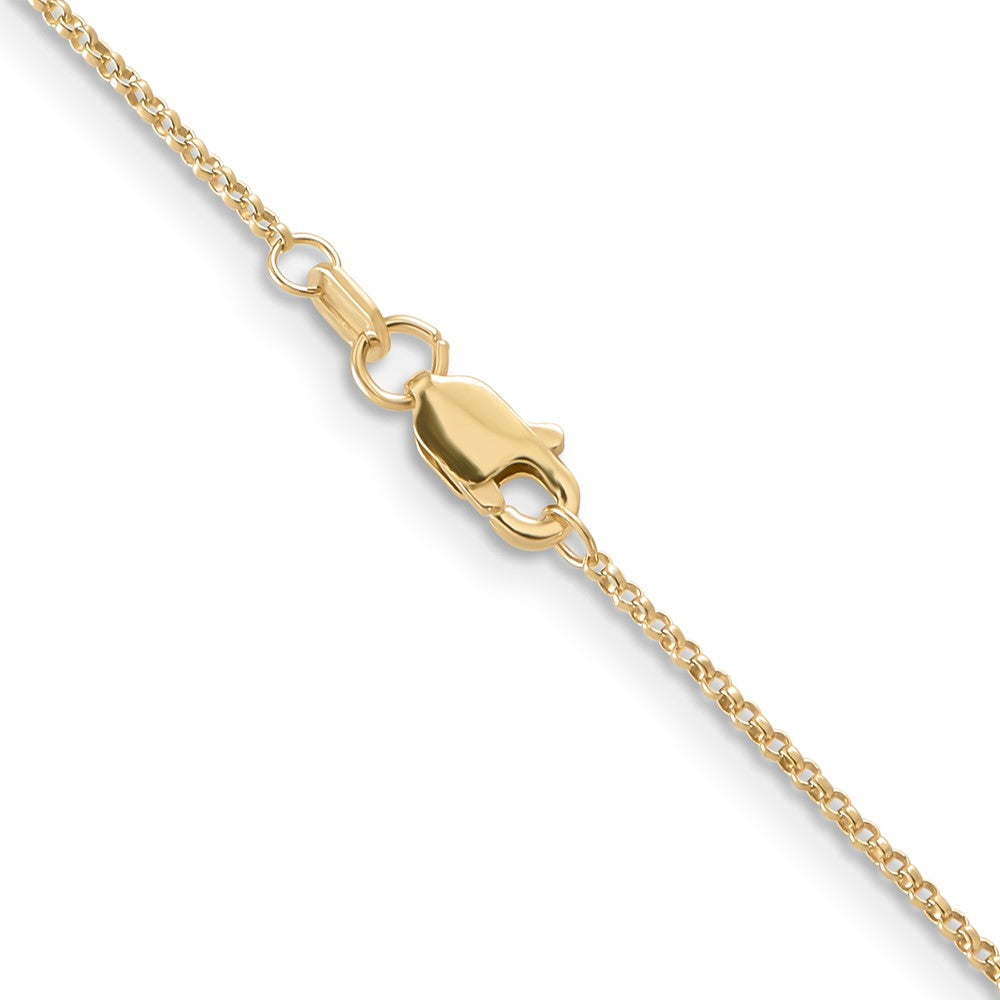 14K Gelbgold 1.15mm Erbs mit Karabinerverschluss Anhänger Halskette