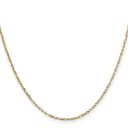14K Gelbgold 1.55mm Erbs mit Karabinerverschluss Anhänger Halskette