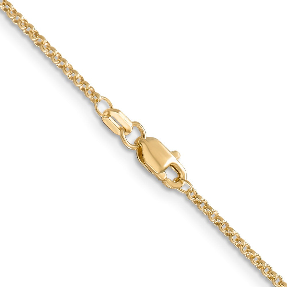 14K Gelbgold 1.55mm Erbs mit Karabinerverschluss Anhänger Halskette