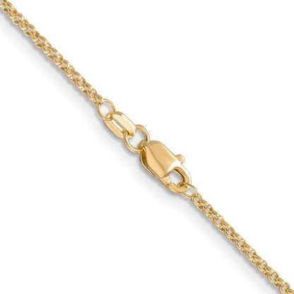14K Gelbgold 1.55mm Erbs mit Karabinerverschluss Anhänger Halskette