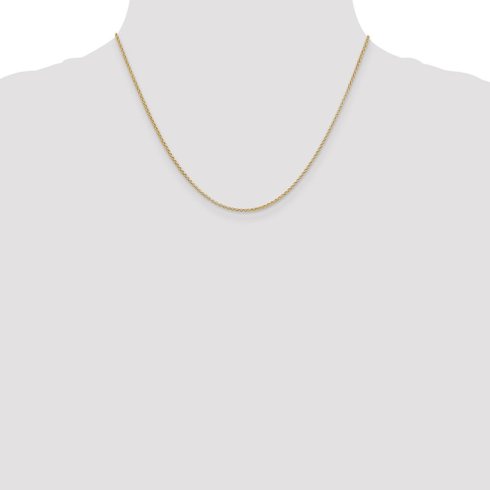14K Gelbgold 1.55mm Erbs mit Karabinerverschluss Anhänger Halskette