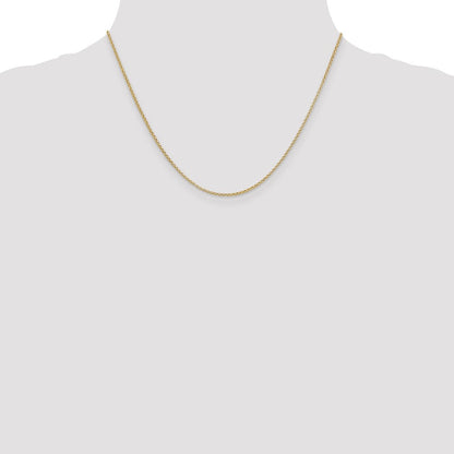 14K Gelbgold 1.55mm Erbs mit Karabinerverschluss Anhänger Halskette