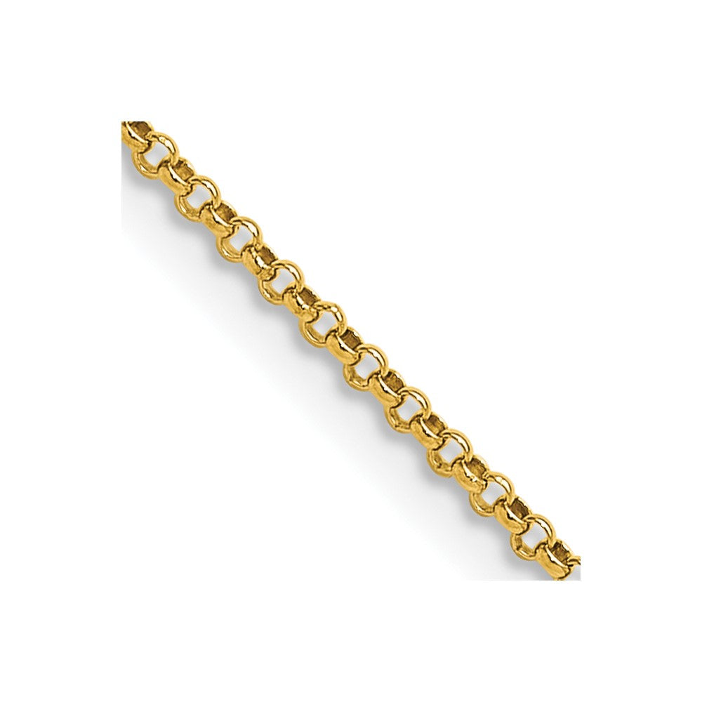 14K Gelbgold 1.55mm Erbs mit Karabinerverschluss Anhänger Halskette