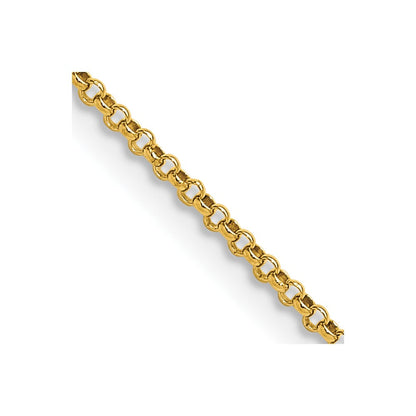 14K Gelbgold 1.55mm Erbs mit Karabinerverschluss Anhänger Halskette