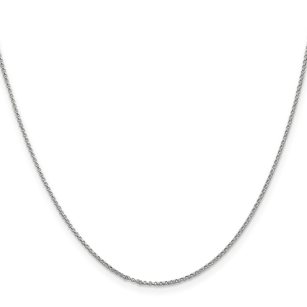 14K Weißgold 1.15mm Erbs mit Karabinerverschluss Anhänger Halskette