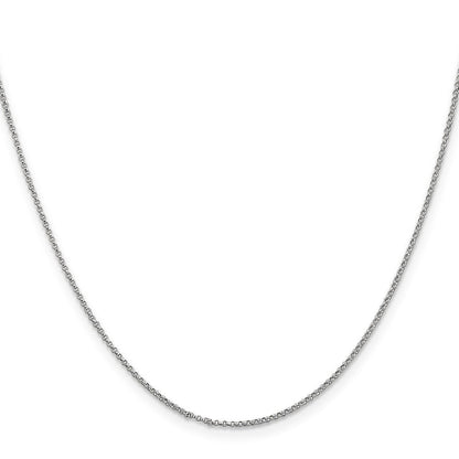 14K Weißgold 1.15mm Erbs mit Karabinerverschluss Anhänger Halskette