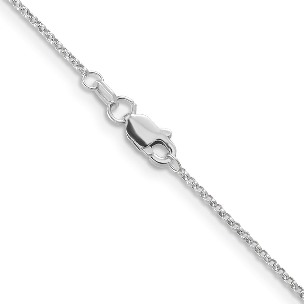 14K Weißgold 1.15mm Erbs mit Karabinerverschluss Anhänger Halskette