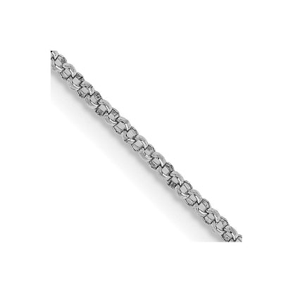 14K Weißgold 1.15mm Erbs mit Karabinerverschluss Anhänger Halskette