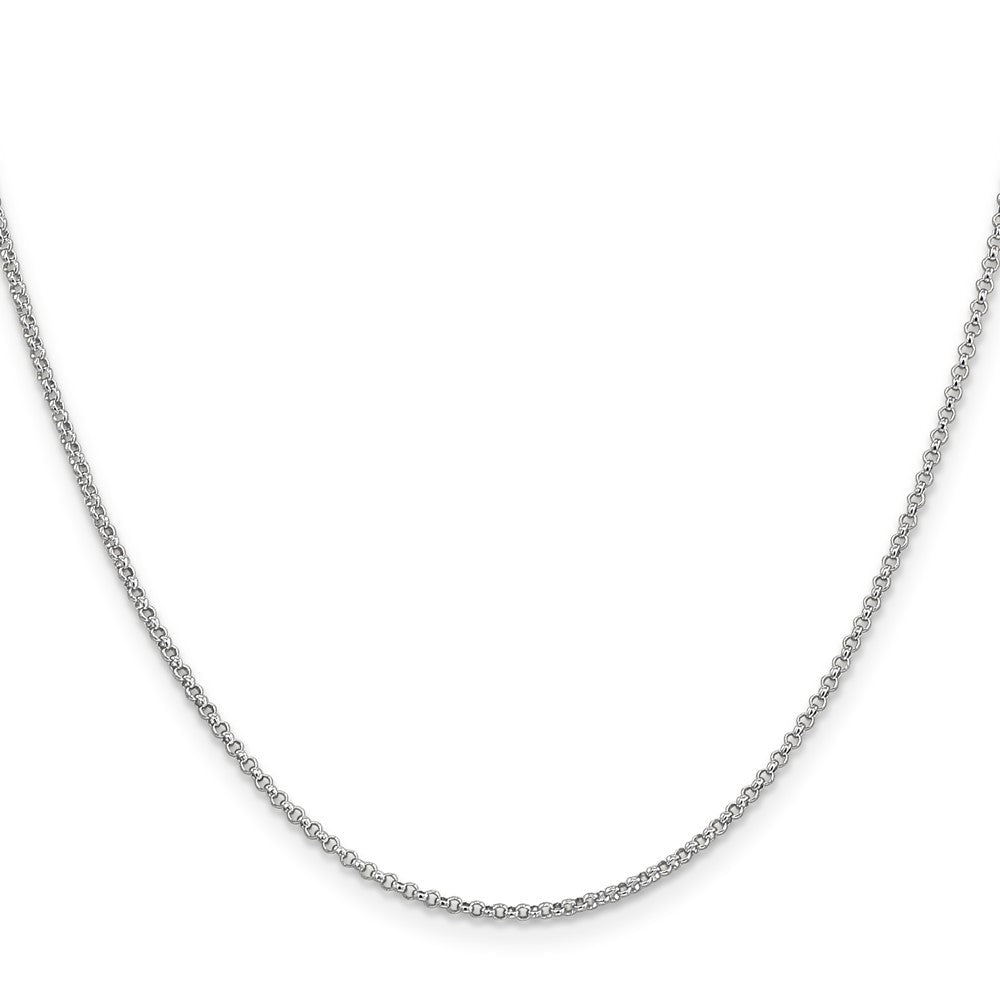 14K Weißgold 1.55mm Erbs mit Karabinerverschluss Anhänger Halskette