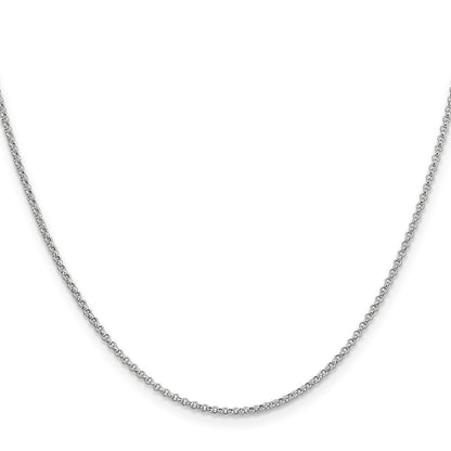 14K Weißgold 1.55mm Erbs mit Karabinerverschluss Anhänger Halskette