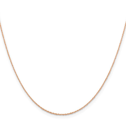 14K Roségold.5mm Baby Kordel mit Federring Verschluss Halskette
