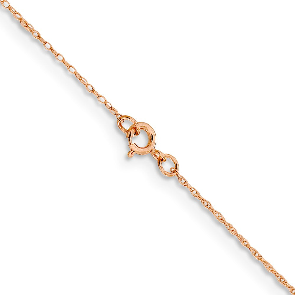 14K Roségold.5mm Baby Kordel mit Federring Verschluss Halskette