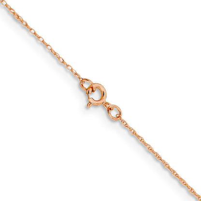 14K Roségold.5mm Baby Kordel mit Federring Verschluss Halskette