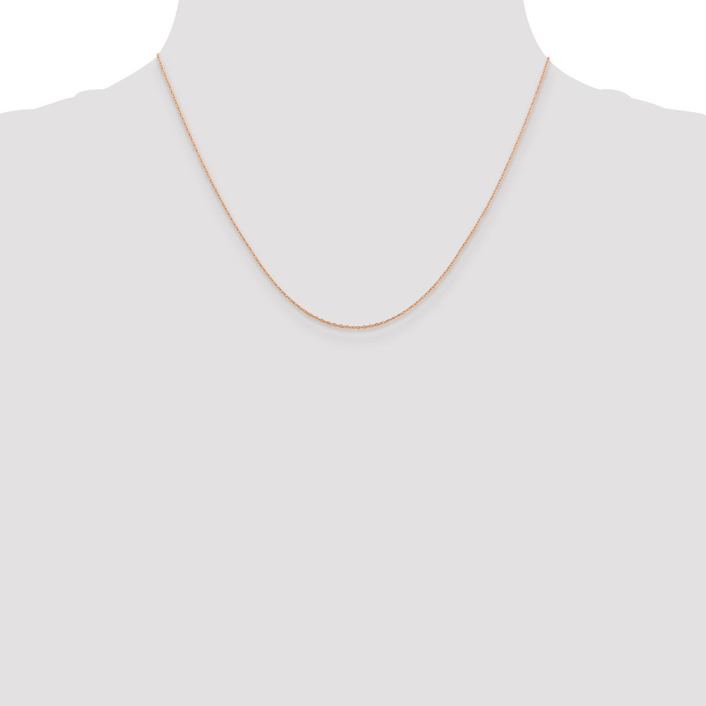 14K Roségold.5mm Baby Kordel mit Federring Verschluss Halskette