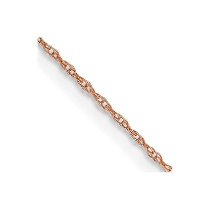 14K Roségold.5mm Baby Kordel mit Federring Verschluss Halskette