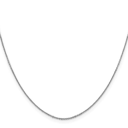 14K Weißgold.9mm Diamantiert Rund Offen Glieder Ankerkette mit Karabinerverschluss Halskette