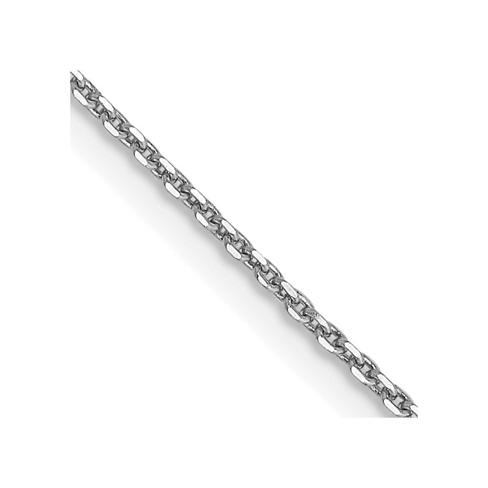 14K Weißgold.9mm Diamantiert Rund Offen Glieder Ankerkette mit Karabinerverschluss Halskette