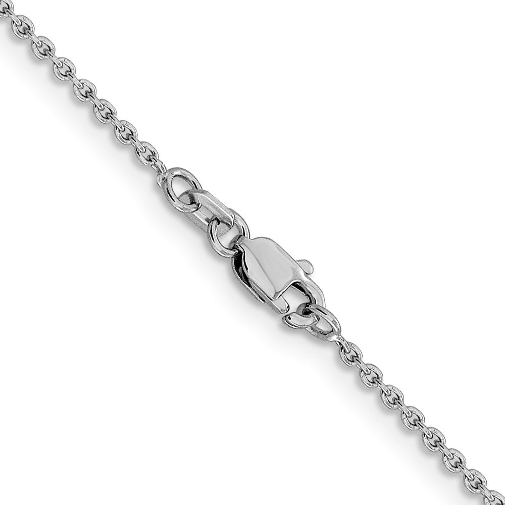14K Weißgold 1.4mm Forzantine Ankerkette mit Karabinerverschluss Halskette