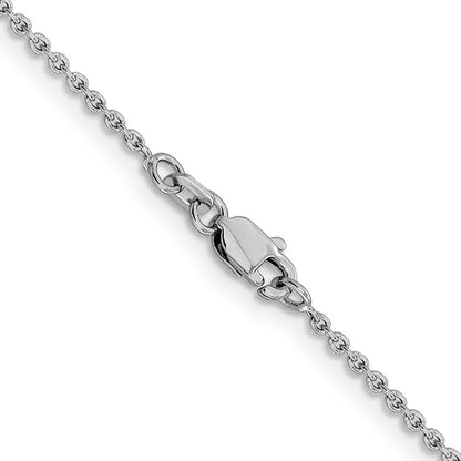 14K Weißgold 1.4mm Forzantine Ankerkette mit Karabinerverschluss Halskette