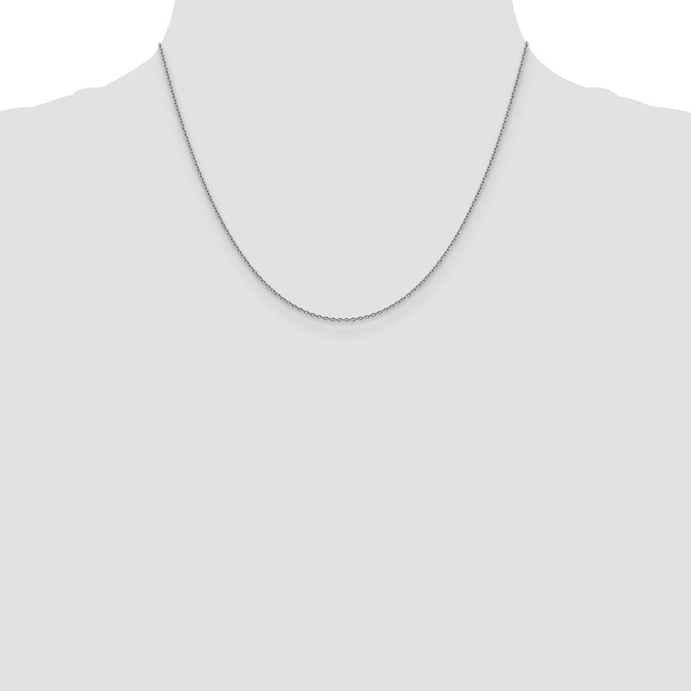 14K Weißgold 1.4mm Forzantine Ankerkette mit Karabinerverschluss Halskette