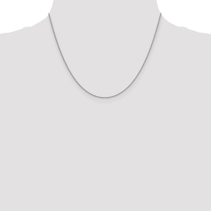 14K Weißgold 1.4mm Forzantine Ankerkette mit Karabinerverschluss Halskette