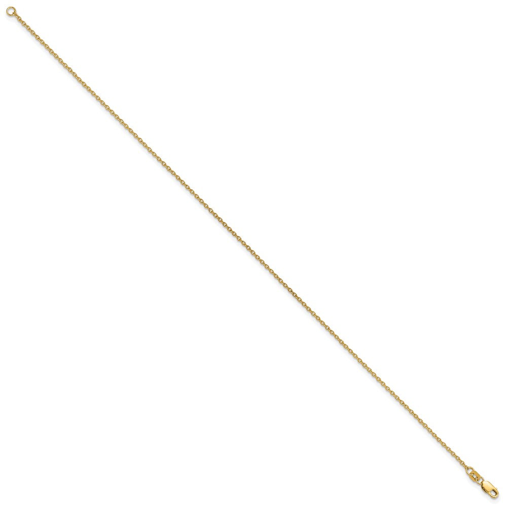 14K Gelbgold 1.4mm Forzantine Ankerkette mit Karabinerverschluss Kette Fußkettchen