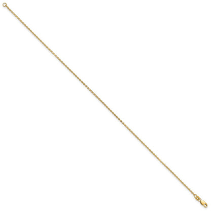 14K Gelbgold 1.4mm Forzantine Ankerkette mit Karabinerverschluss Kette Fußkettchen