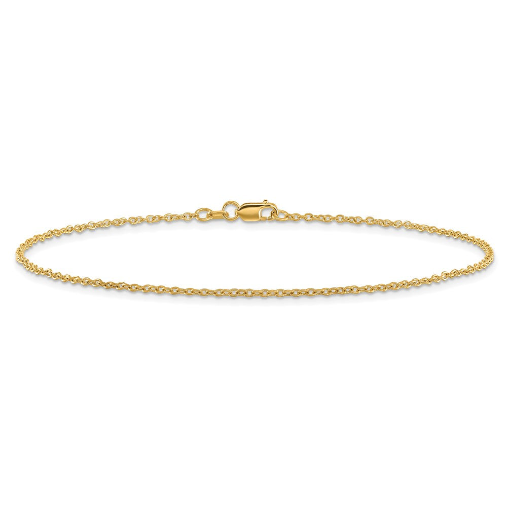 14K Gelbgold 1.4mm Forzantine Ankerkette mit Karabinerverschluss Kette Fußkettchen