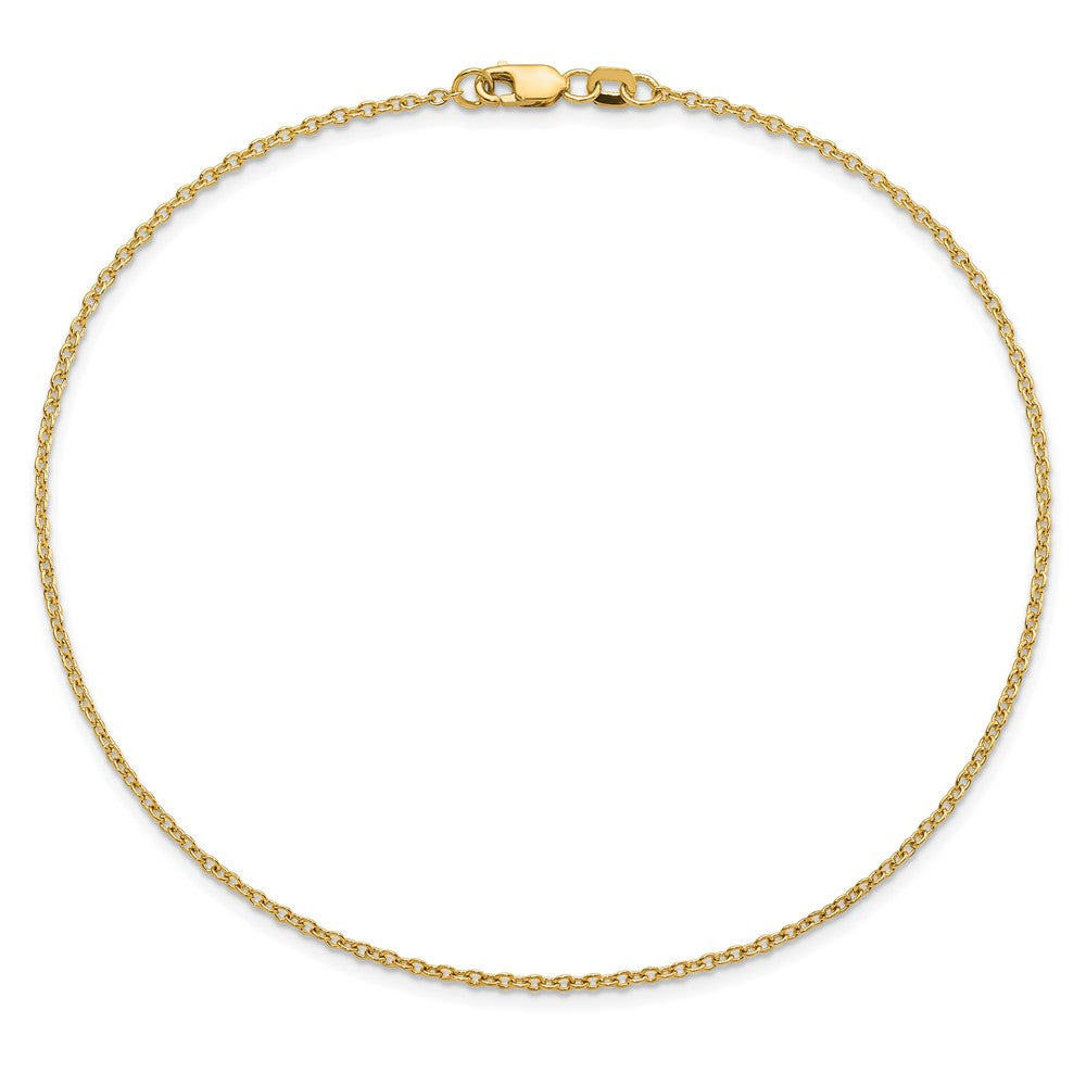 14K Gelbgold 1.4mm Forzantine Ankerkette mit Karabinerverschluss Kette Fußkettchen