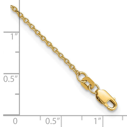 14K Gelbgold 1.4mm Forzantine Ankerkette mit Karabinerverschluss Kette Fußkettchen
