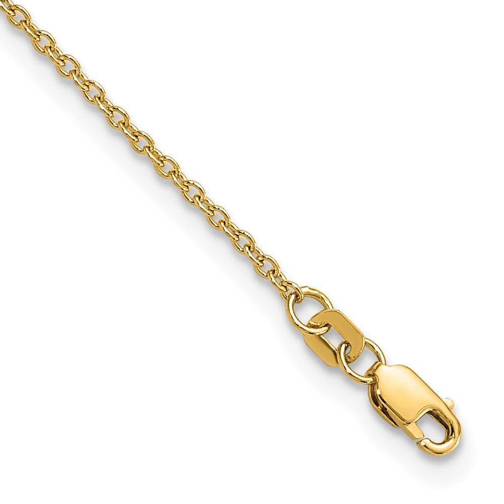 14K Gelbgold 1.4mm Forzantine Ankerkette mit Karabinerverschluss Kette Fußkettchen