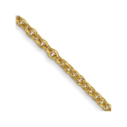 14K Gelbgold 1.4mm Forzantine Ankerkette mit Karabinerverschluss Halskette