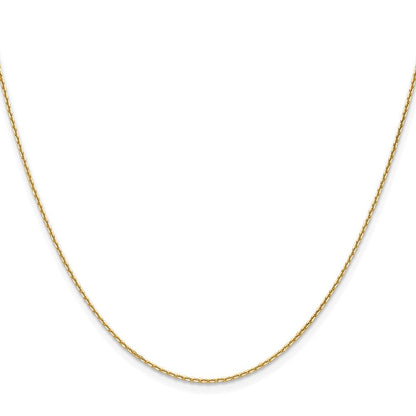 14K Gelbgold 1.2mm Diamantiert Ankerkette Halskette