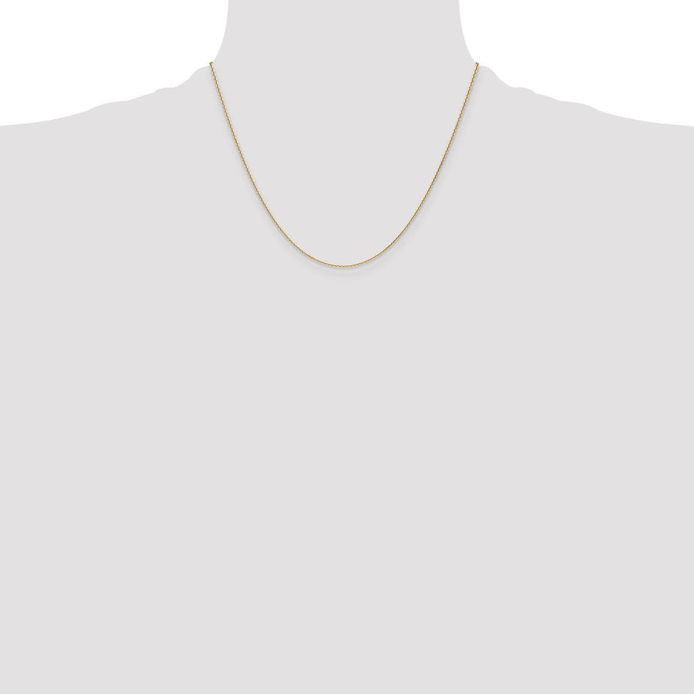 14K Gelbgold 1.2mm Diamantiert Ankerkette Halskette