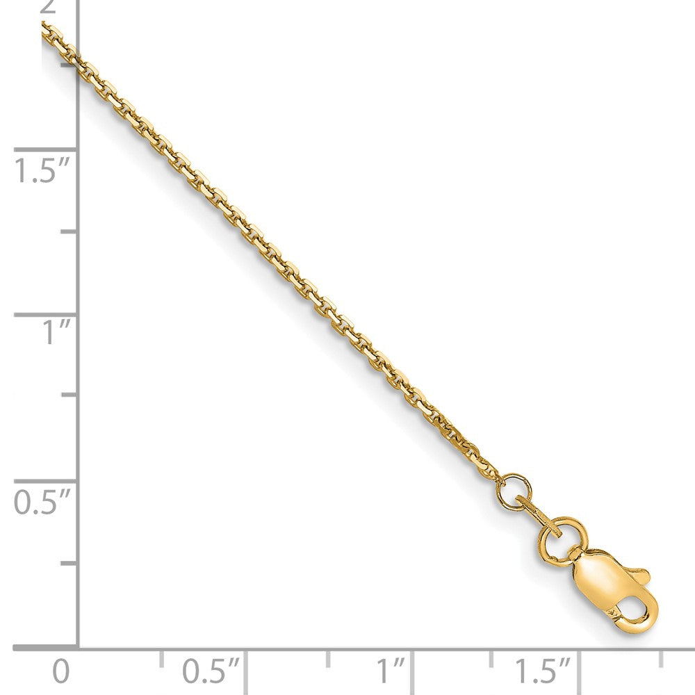 14K Gelbgold 1.2mm Diamantiert Ankerkette Kette Fußkettchen