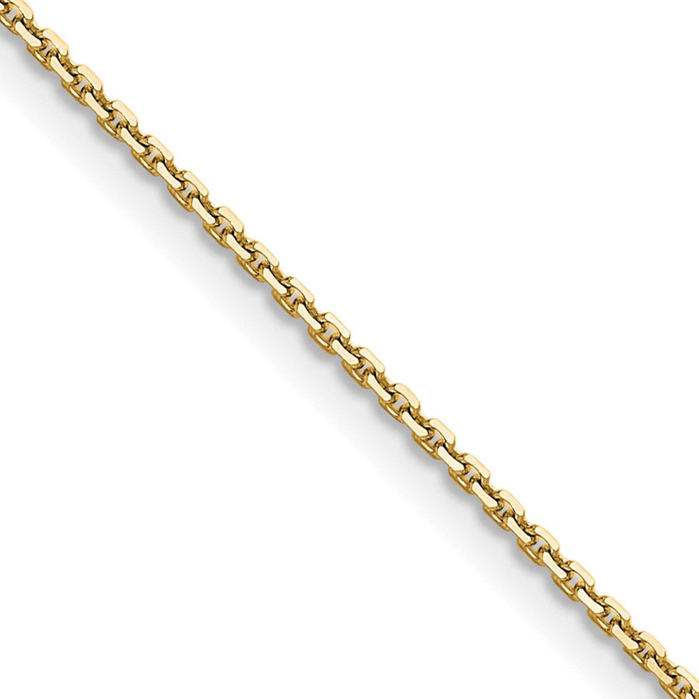 14K Gelbgold 1.2mm Diamantiert Ankerkette Halskette