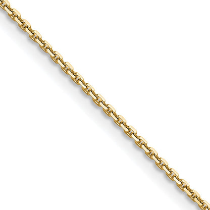 14K Gelbgold 1.2mm Diamantiert Ankerkette Halskette