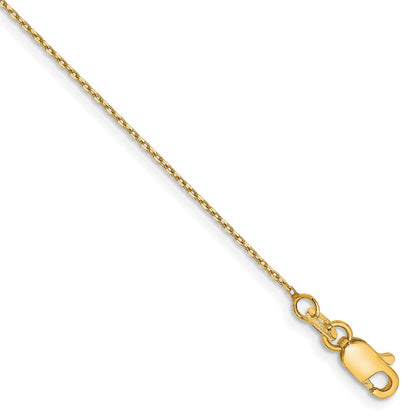 14K Gelbgold.8mm Diamantiert Forzantine Ankerkette Kette Fußkettchen