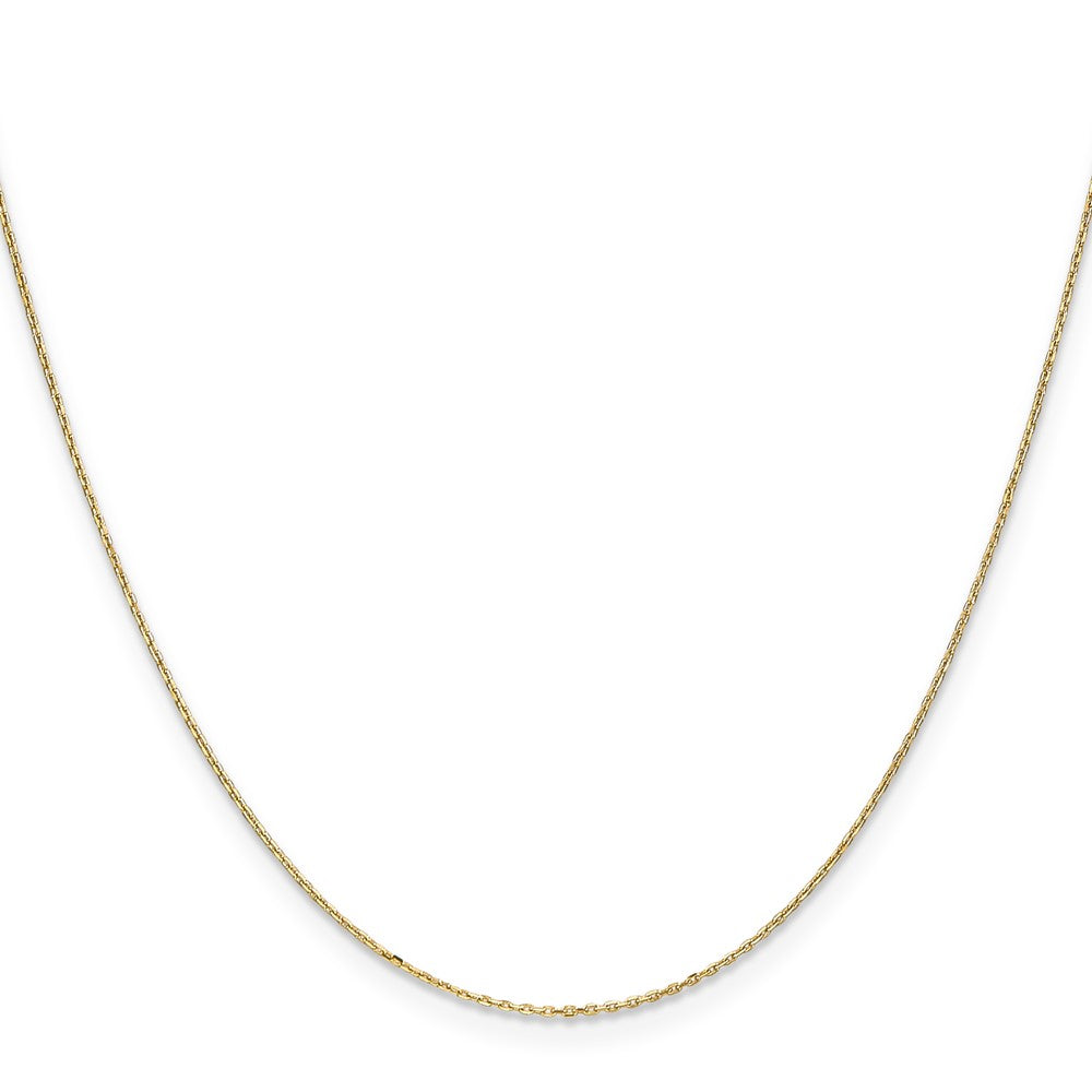 14K Gelbgold.8mm Diamantiert Ankerkette mit Federring Verschluss Halskette