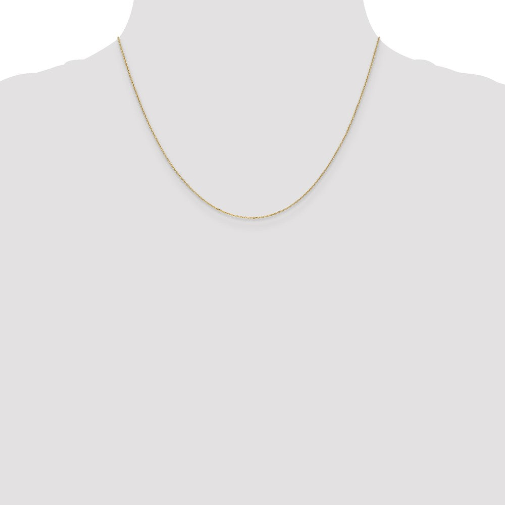 14K Gelbgold.8mm Diamantiert Ankerkette mit Federring Verschluss Halskette