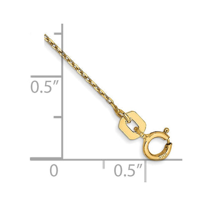 14K Gelbgold.8mm Diamantiert Ankerkette mit Federring Verschluss Kette Fußkettchen