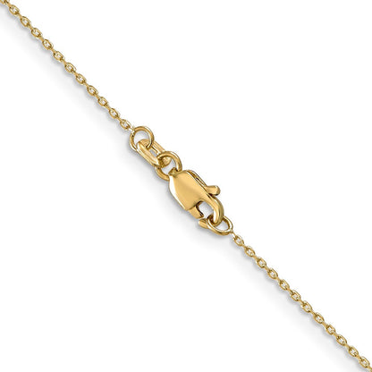 14K Gelbgold.8mm Diamantiert Ankerkette mit Karabinerverschluss Halskette
