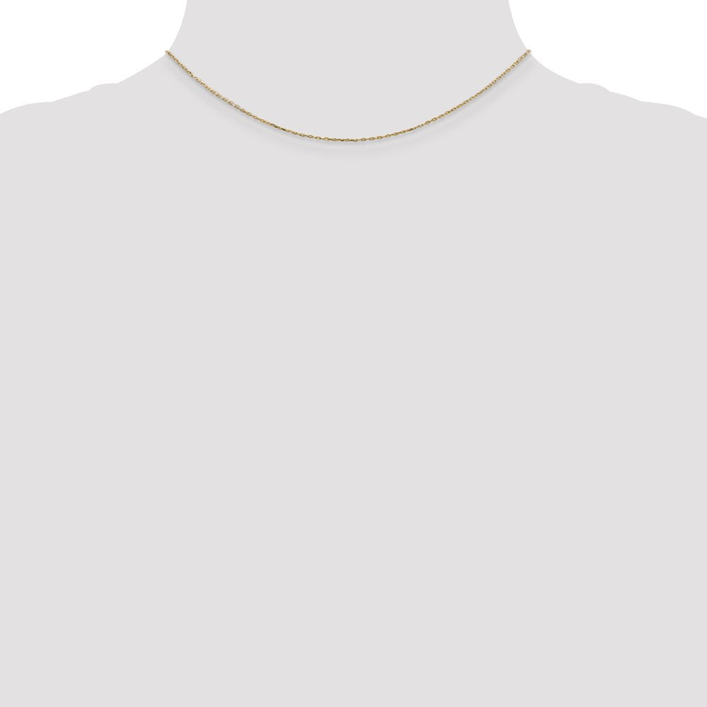 14K Gelbgold.8mm Diamantiert Ankerkette mit Karabinerverschluss Kette Kinder Halskette